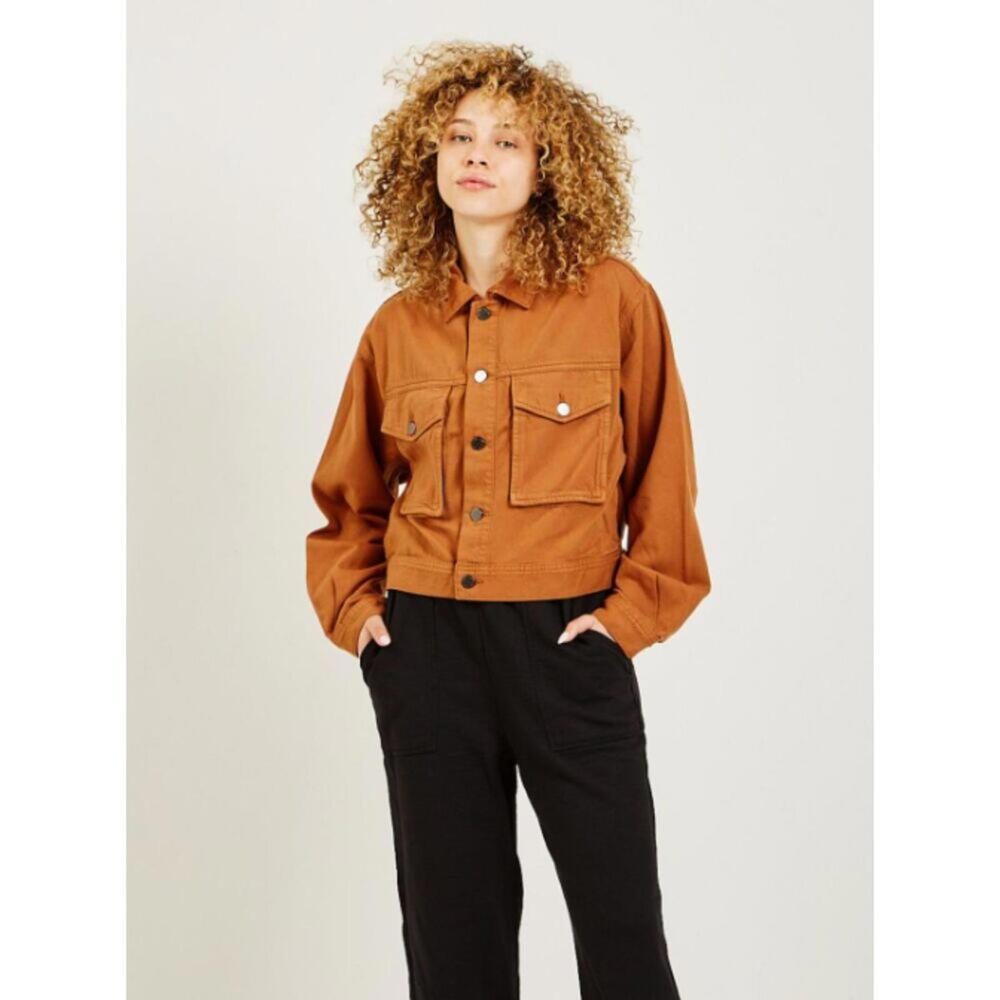 AG Adriano Goldschmied Mirah Fatigue Cropped Trucker Jacket Clay Stone NWT Large